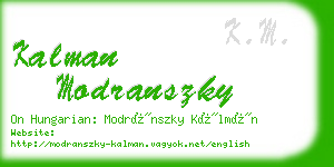 kalman modranszky business card